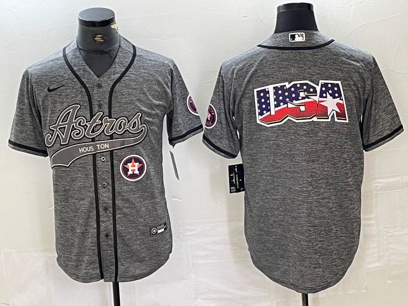 Men Houston Astros Blank Grey 2024 Nike Co Branding Game MLB Jersey style 10->houston astros->MLB Jersey